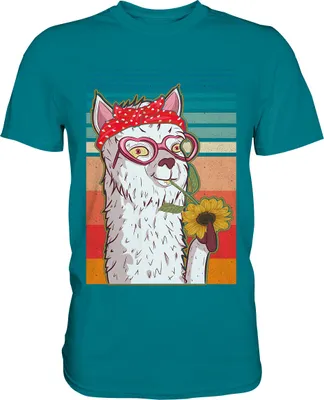 Produktbild von Lama Sonnenblumen T-Shirt Gärtner Geschenk – Diva Blue / XXL