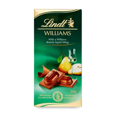 Obrázek produktu pro Mléčná čokoláda Lindt s hruškovicí hrušek odrůdy Williams 100g