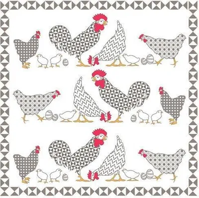 Produktbild von 20 Servietten Chicken Family - Hühnerfamilie 33x33cm