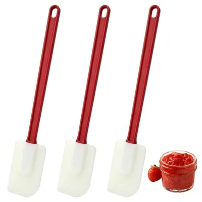 Productafbeelding van Set van 3 siliconen spatels, 25,5 x 5 cm, deegschraper met ophangoog