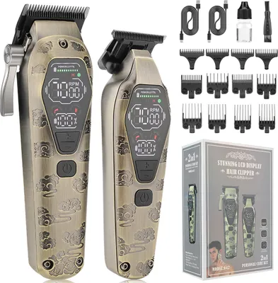 Produktbild von OKWISH Haarschneider Haarschneidemaschine Haartrimmer Type-C wiederaufladbar LED-Anzeige Langhaarschneider Bartschneider