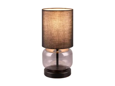 Produktbild von Trio Leuchten LED Tischleuchte Elio E27 rauchfarbig Metall/Glas/Stoff