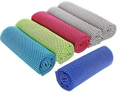 Produktbild von 6 Stück Kühlhandtücher Eishandtuch Kühlhandtuch Gym Handtücher 80 x 30 cm Mikrofaser Handtuch Cool Towel Sofortige Kühlung für Yoga Gym Camping Wandern Radfahren Golf Fußball Reisen Outdoor Sport