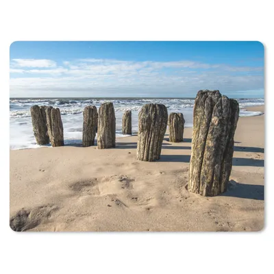 Produktbild von MuchoWow® Mauspad Mousepad Sand - Strand - Pfahl - Wasser - Sommer 23x19 cm - Mousepads - Maus Mat - Pad - Mausunterlage - Schreibtischunterlage - Mauspad