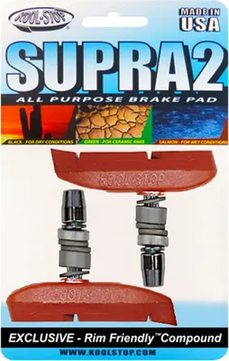 Produktbild von Kool-Stop Bremsschuhe T3 Supra 2 V-Brake, L=66,5mm asymm., für Aluminiumfelgen, salmon