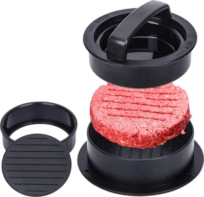 Produktbild von Jumadas 3-in-1-Hamburgerpresse + 100 Blatt Wachspapier: Perfektes Grillzubehör für Mann und Frau – ideales Weihnachtsgeschenk!