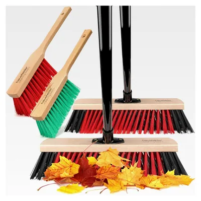 Produktbild von Kehrset für den Außenbereich 40 cm mit Handfeger und langem Stiel