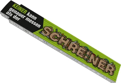 Produktbild von Keiner kann genauer messen als der Schreiner Meterstab aus Holz in grün