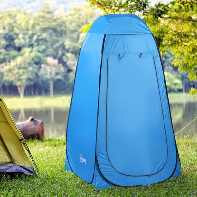 Produktbild von Pop-up Duschzelt, Umkleidezelt Toilettenzelt Wurfzelt, Sichtschutz Camping, Himmelblau | 120 x 120 x 190 cm | 1,5 kg | mit Tragetasche