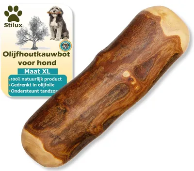 Productafbeelding van Kauwbot van Olijfhout – XL – Voor Honden tot 40 kg – Natuurlijk Speelgoed voor Gebitsverzorging