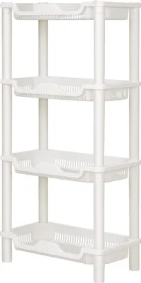 Produktbild von Badezimmer-Aufbewahrungsregal, 4 Ebenen, Organizer, multifunktionales Regal für Wohnzimmer, Schlafzimmer, Küche(Weiß)