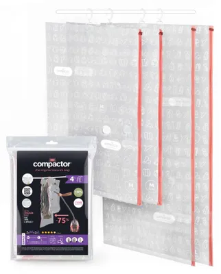 Image de COMPACTOR - Lot 4 sacs rangement sous vide à suspendre - 70 x  x H.145 CM - Transparent