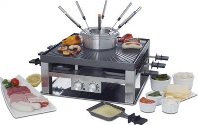 Immagine prodotto di Solis Combi Grill 3 in 1 796 raclette grill - grill elettrico - raclette, grill da tavolo e fonduta elettrica - raclette 8 persone