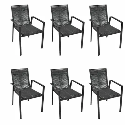 Produktbild von DEGAMO Stapelsessel Gartensessel Ropessesel RODEZ, Aluminium + Rope, 6 Stück