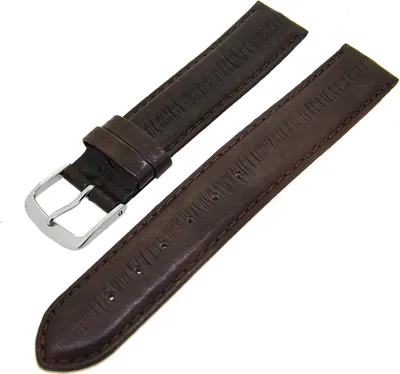 Produktbild von Uhrenarmband Kalbslederband Dunkelbraun Ton in Ton 18mm Dornschließe
