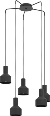 Produktbild von EGLO Pendelleuchte Casibare, 5 flammige Hängelampe industrial, monochrom, Hängeleuchte, Esstischlampe, Wohnzimmerlampe mit E27