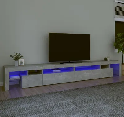 Produktbild von TV-Schrank mit LED-Leuchten Betongrau 290x36,5x40 cm