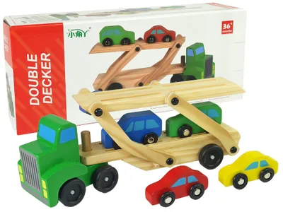 Zdjęcie produktu dla Nd24_9116 Drewniana Zielona Laweta Ciezarowka Z S