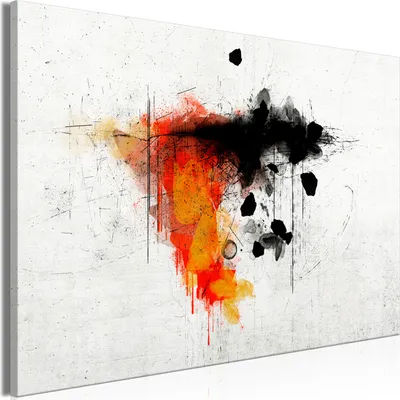 Produktbild von Italienischer Leinwand Leinwandbild - Expression of Red (1 Part) Wide 90x60 cm Abstrakt a-A-10121-b-a