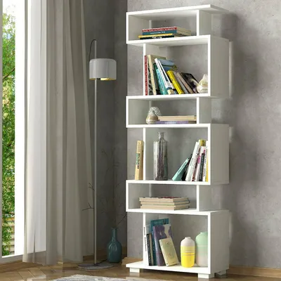 Immagine prodotto di Dmora Libreria Doralice 19.5x60x165h cm Bianco, 5 Ripiani Portata Ripiani 10