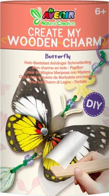 Produktbild von Kreativní dřevěná sada - přívěsek na klíče ve tvaru motýla z kolekce Natural Creations