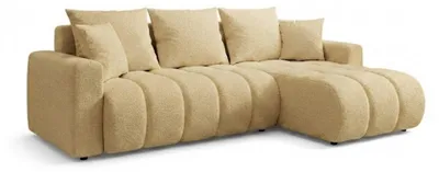 Produktbild von GIULIO Ecksofa mit Schlaffunktion und Bettkasten L-Form Bouclé Beige