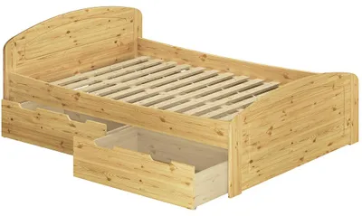 Produktbild von Funktionsbett Doppelbett 3 Bettkasten 180x200 Senioren Ehebett Massivholz Zubehör wählbar V-60.50-18Rollrost inkl.