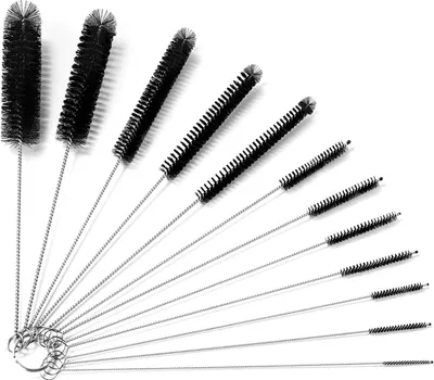 Produktbild von Kleine Reinigungsbürste Für Kaffeevollautomat,Strohhalm Bürste Set,Pfeifenreiniger Bürste,Milchschlauchbürste,Flaschenbürste Dünn,Schwarz
