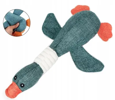 Obrázek produktu pro Plyšová pískací hračka pro psy 34 cm - Kačenka