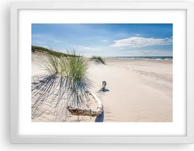 Produktbild von Gerahmtes Poster - Weißer Rahmen - Mrzezyno Strand Meer - 40x30 cm - Wand Bild - Wanddeko - Wandbilder - Kunstposter - Wandposter - Bilderrahmen - Bilder - Kunstdruck - Wandbild - P2WAA40x30-4281