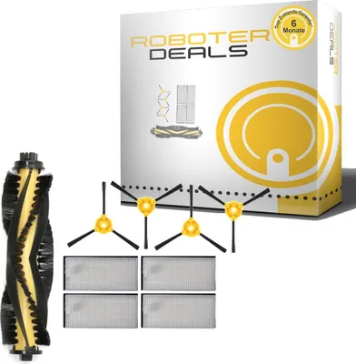 Image de Kit d'accessoires pour tous les modèles Ecovacs Deebot N79 (1 brosse principale, 4 filtres, 4 brosses latérales)