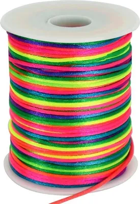 Produktbild von TONIFUL Nylonschnur Regenbogen 2mm x 100m Armband Schmuck Bastelarbeit