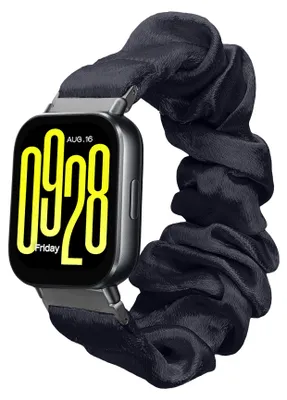 Produktbild von kwmobile Ersatz Armband kompatibel mit Xiaomi Redmi Watch 5 Active / Watch 5 Lite - Smartwatch Scrunchie Haargummi Design Metallic Blau - Innenmaße 14