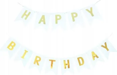Immagine prodotto di Striscione ghirlanda HAPPY BIRTHDAY Bianco 20x16cm