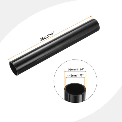 Produktbild von PVC Rohr, Durchmesser 45.2mm L?nge 50mm Rund Kunststoffrohr fš¹r Garten, Aquarium, Wasserleitung, Kabelkanal, lš¹ftungsrohr (Schwarz)