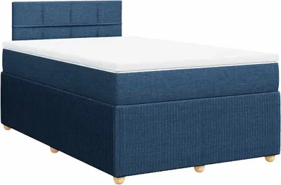Produktbild von vidaXL Boxspringbett mit Matratze Blau 120x190 cm Stoff