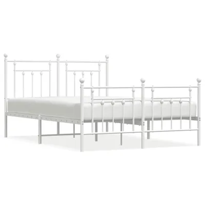 Produktbild von vidaXL Bettgestell mit Kopf- und Fußteil Metall Weiß 140x200 cm