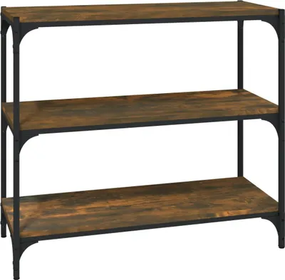 Produktbild von vidaXL Bücherregal Räuchereiche 80x33x70,5 cm Holzwerkstoff und Stahl