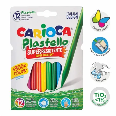Produktbild von Carioca Plastello Round, 12 Stück(e), Multi, Rund, Kunststoff, Box, Papier