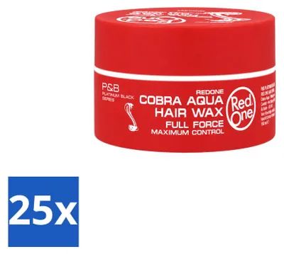 Produktbild von 25 x Red One Cobra Aqua Haarwachs - Maximale Kontrolle - 150 ml - Vorteilspackung - 25 Stücke