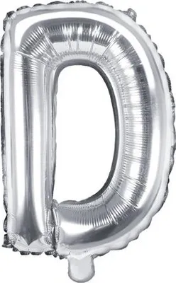 Obrázok produktu pre Fóliový balón písmeno "D", 35 cm, strieborný (1 balenie / 50 kusov)
