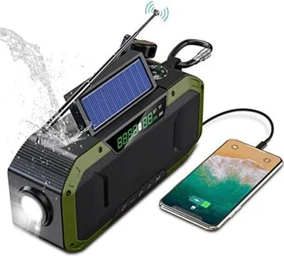 Image de Émetteur d'appel d'urgence à énergie solaire - Émetteur d'appel d'urgence à manivelle - Émetteur d'appel d'urgence à énergie solaire