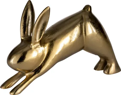 Produktbild von EGLO Living Osterdeko Yoga Hase Vohilava, Deko Figur Ostern Frühling, Frühlingsdeko Osterhase, Tischdeko Osterfigur aus Aluminium in Gold, 28 x 18 cm