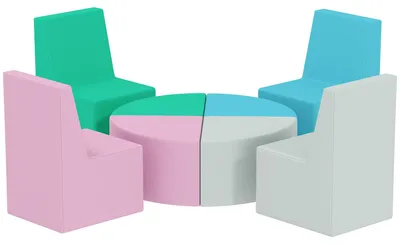 Obrázek produktu pro Sada 8 měkkých stavebních bloků pro děti | Barva: Vícebarevná | Rozměry: 150 x 150 x 50 cm