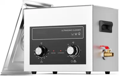 Immagine prodotto di Pulitore a ultrasuoni con riscaldatore e timer - Pulitore sonico digitale da 10L con cestello - Pulizia efficace per gioielli ed elettronica