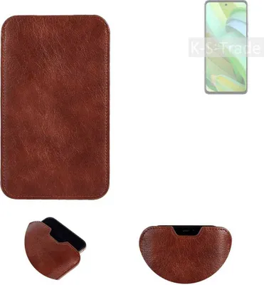 Produktbild von K-S-Trade Schutzhülle Handyhülle kompatibel mit Motorola Edge 2022 Handytasche Kunstleder Sleeve in braun