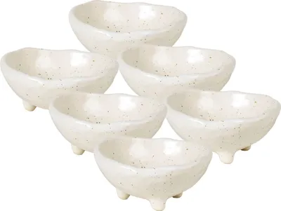 Produktbild von Broste Copenhagen Copenhagen NORDIC VANILLA Schale S mit Füßen 8,5cm Set6