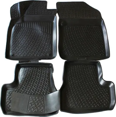 Image de Tapis De Sol en Caoutchouc 3D Compatible avec Citroen C3 2 2009-2016, Bord Haut, Inodore, Noir, Antidérapant, Toutes Saisons