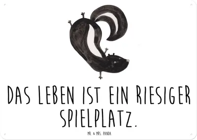 Produktbild von Mr. & Mrs. Panda tafel Stinktier Handstand DIN A3 - Weiß - Geschenk, Schild, Skunk, Retro Blechschild, Stinker, Türschild, Spielplatz, Raubtier, Wandbild, Wildtier