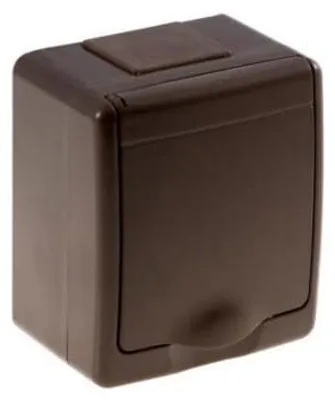 Produktbild von BETA hermetische Steckdose, einzeln, braun, braune Klappe, IP44 /D.3210BRG/1/